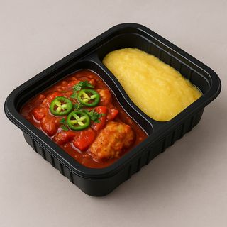 Tigaie picanta cu mamaliga