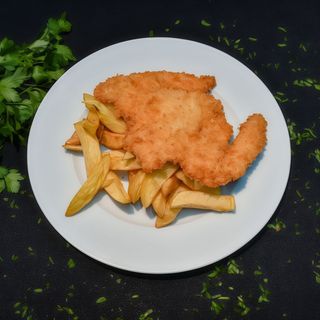 PM Snitel pui(180g) cu cartofi pai(150g) - 330g