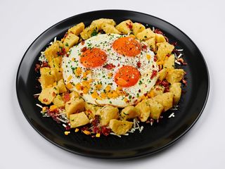 French fries and eggs