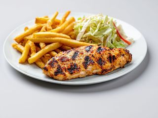 Meniu - Piept de Pui la Gratar + Cartofi Prajiti + Salata de Varza