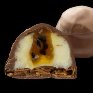 Florentine cu piure din fructul pasiunii și înveliș cu ciocolată cu lapte