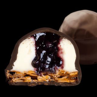 Florentine cu piure din afine și înveliș cu ciocolată neagră