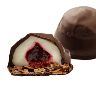 Florentine cu piure din zmeură și înveliș cu ciocolată neagră