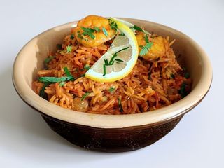 Prawn biryani