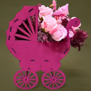 It's a girl!  Carucior cu flori de sapun Roz