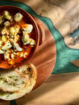 Saganaki cu creveți