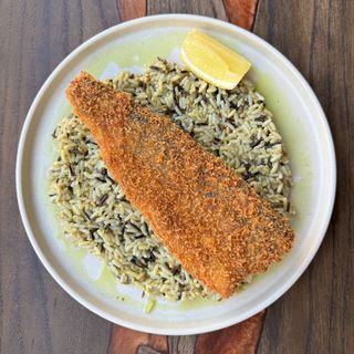 Pastrav Crocant cu Risotto