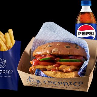 Meniu Burger cu pulpă de pui Cocorico
