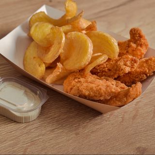 Crispy nepicant + cartofi spirala