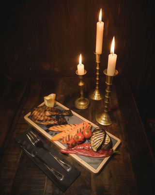 Marinated Salmon & Grilled vegetables