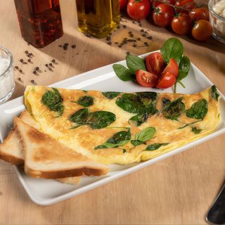 Omleta cu branza si spanac