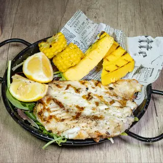 Biban de mare la gătar cu orez cu legume