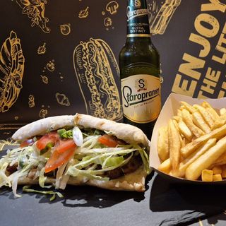 Greek Chicken + Fries + Staropramen