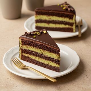 Prajitură cu ciocolată și fistic, 100 g