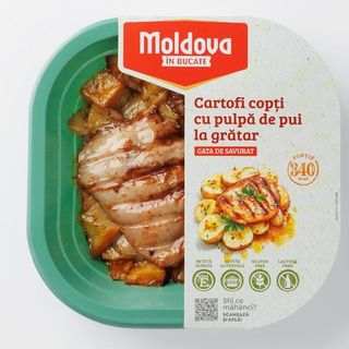 Cartofi copti cu pulpa de pui la gratar