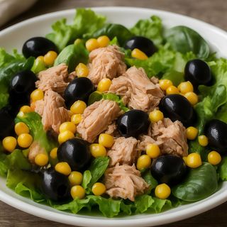 SALATA TON CU PORUMB SI MASLINE