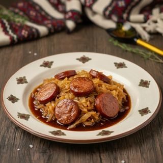 Varză călită cu cârnați - 200gr