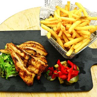 MENIU PIEPT PUI(PUI GRATAR+GARNITURA+CIORBA+SALATA)