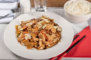 Pui cu bambus si ciuperci