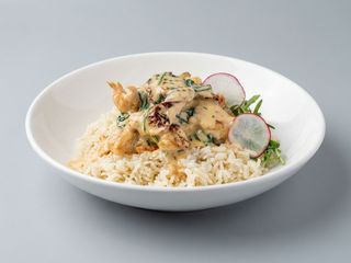 Pui toscan cu orez basmati si spanac