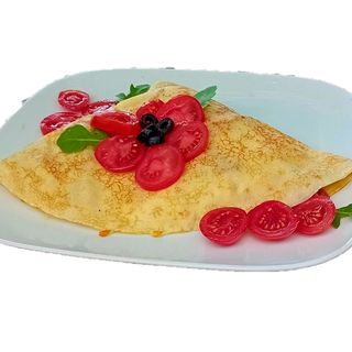Clatite cu bacon, ciuperci si mozzarella