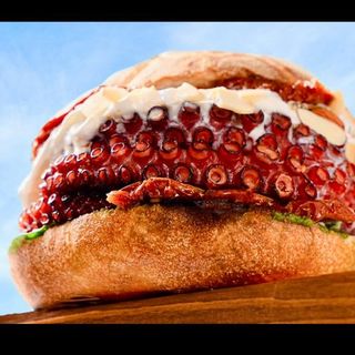Muffin Octopus hot sandwich