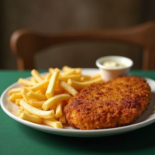 Meniu snitel din piept de pui 120/200g