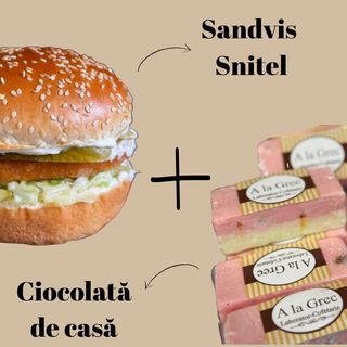 Sandviș Snitel si Ciocolată de casă 