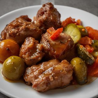 Carne la garnita cu muraturi