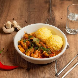 Post - Tocăniță de ciupercuțe cu broccoli și mămăliguță - post