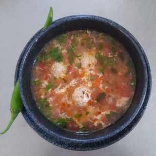 Ciorbă de perișoare + șnițel de pui