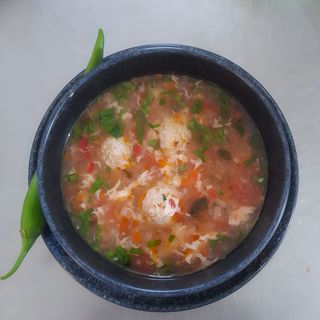 Ciorbă de perișoare + ficăței de pui