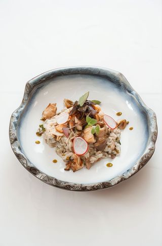 Risotto vegan cu pleurotus la jar