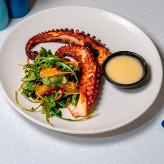 Tentacule de caracatiță cu mix  de salate verzi 