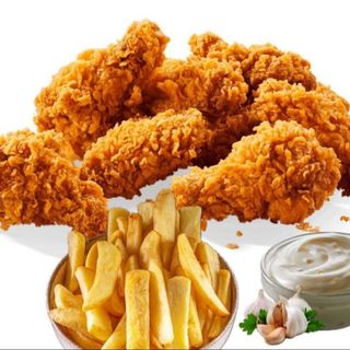 MENIU 6 aripioare picante crispy cu cartofi prajiti