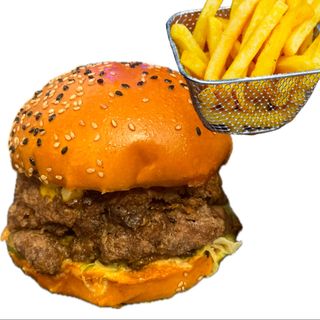 MENIU AMERICAN CHEESEBURGER TRIPLU CARNE+ CARTOFI PRAJITI