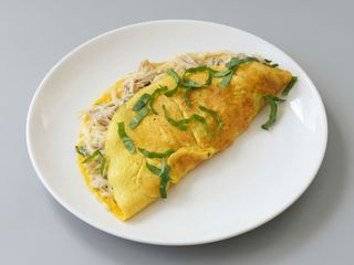 Chicken cheese omlette