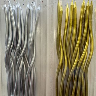 Lumanari spirale aurii / argintii 12 buc