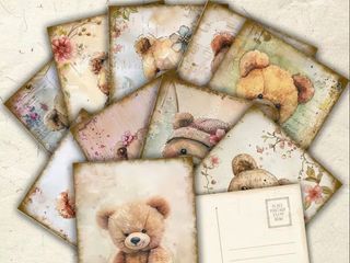 Card Vintage pentru Mesaj – Design Ursuleti