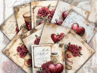 Card Vintage pentru Mesaj – Design Romantic