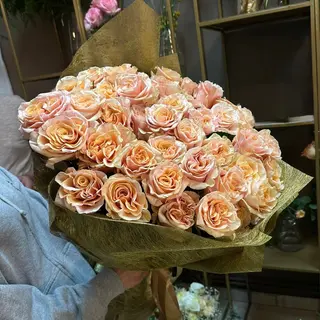 Peach Elegance - Buchet de Trandafiri Roz Piersica