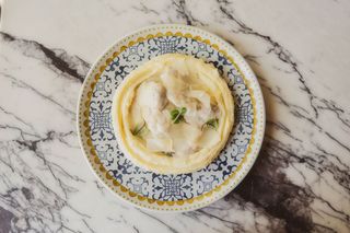 Pui în sos gorgonzola