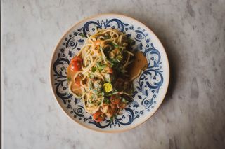 Tagliatelle cu creveti si zucchini