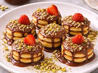 Mini pancakes cu ciocolată