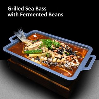 Lup de mare la gratar cu fasole fermentata  豆豉烤鲈鱼