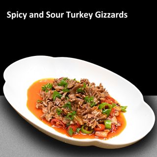 Pipote de curcan acru-picante 酸辣火鸡胗花 