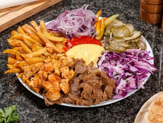 Shaorma mixta pui/vita farfurie