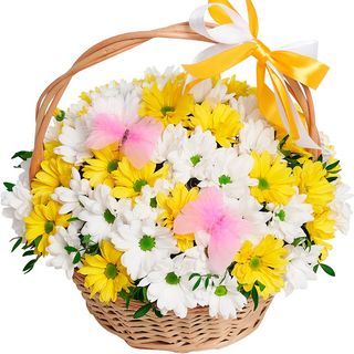 Cos cu flori „Soare în coș”