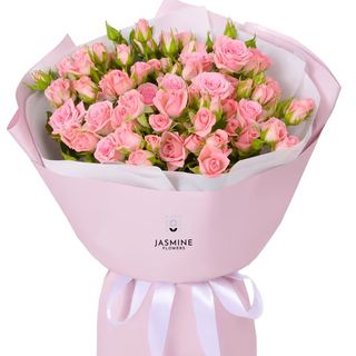 Buchet „Sweet Pink" cu 11 miniroze