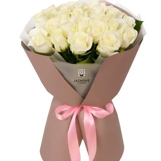 Buchet cu 25 trandafiri „White Classic”